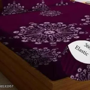 attractive-fitted-maroon-color-double-bedsheet-2