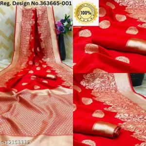 Pure-Bright-Red-Colour-Gold-Toned-Beautiful-Trendy-Banarasi-Silk-Woven-Designer-Saree-1